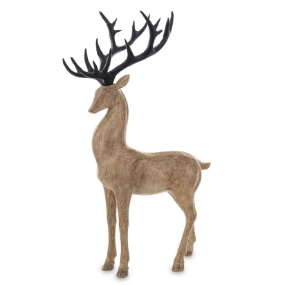 Stojący renifer imitacja drewna figurka 46cm Casa Roma 165362