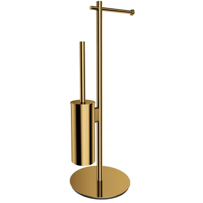 Stojak na papier toaletowy ze szczotką WC Omnires MODERN PROJECT MP60810GL złoty