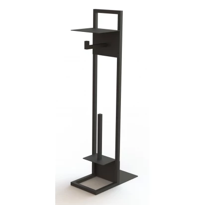 Stojak z półką na papier toaletowy Deante MOKKO NERO ADM N242 czarny mat