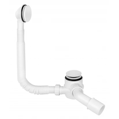 Syfon brodzikowo-wannowy klik-klak z odejściem 40/50 mm czyszczony od góry, pokrywa mosiądz McAlpine HC2600CL-WH biały