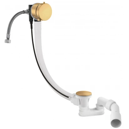 Syfon wannowy przelewowo-odpływowo-napełnający Omnires CGS TK132-PLUS-3.07+64-SGLB złoto szczotkowane