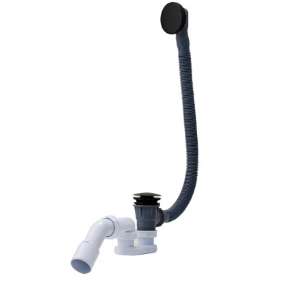 Syfon wannowy z korkiem klik-klak Oltens FUSA 03002300 czarny mat