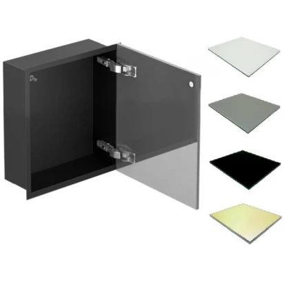 Szafka do zabudowy 30x15 MCJ FLAT F.PWD LBL 300/15 STWH czarna/satin biała