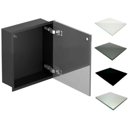 Szafka do zabudowy 30x15 MCJ FLAT F.PWD LBL 300/15 WH czarna/glossy biała