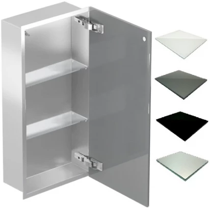 Szafka do zabudowy 30x60x15 stal MCJ FLAT F.PWD 3060/15 SB WH glossy/mirror