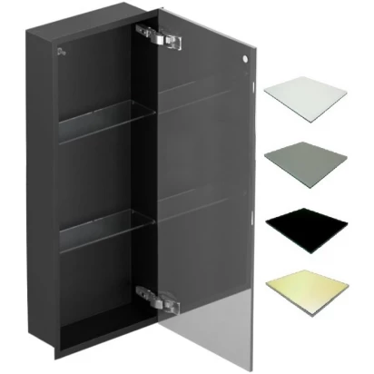 Szafka do zabudowy 30x80x15 czarna MCJ FLAT F.PWD LBL 3080/15 STWH satin/gold