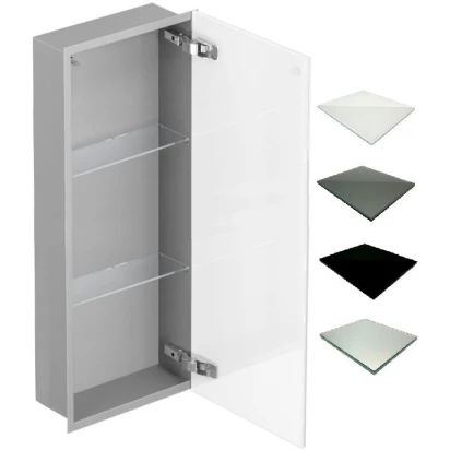 Szafka do zabudowy 30x80x15 szara MCJ FLAT F.PWD LGR 3080/15 WH glossy/mirror