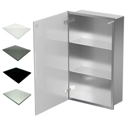 Szafka do zabudowy 40x70 stal MCJ BEND B.PWD 4070/15 SB WH glossy/mirror