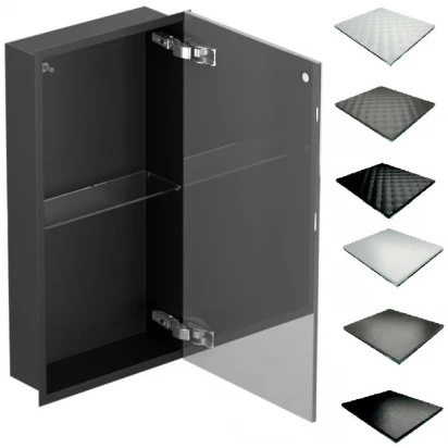 Szafka do zabudowy 60x10 czarna MCJ FLAT F.PWD LBL 600/10 GMWH glamour/lienzo