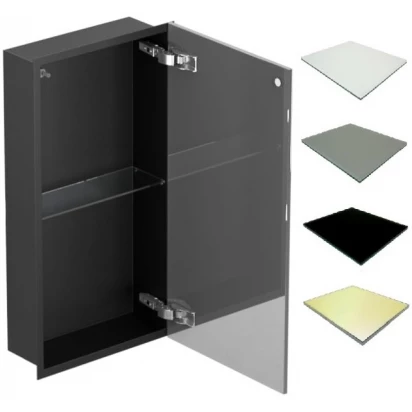 Szafka do zabudowy 60x15 MCJ FLAT F.PWD LBL 600/15 STWH czarna/satin biała