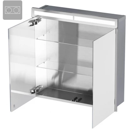 Szafka do zabudowy 60x60 LED MCJ BEND SPS ES 6060 LED PB stal/z wyłącznikiem i gniazdem