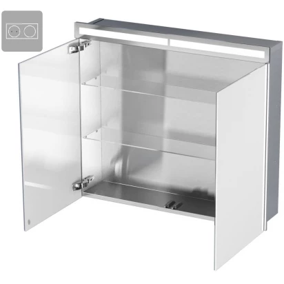 Szafka do zabudowy 80x70 LED MCJ BEND SPS ES 8070 LED PB stal/z wyłącznikiem i gniazdem