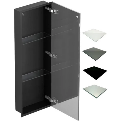 Szafka do zabudowy 90x10 MCJ FLAT F.PWD LBL 900/10 WH czarna/glossy biała