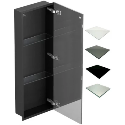 Szafka do zabudowy 90x15 MCJ FLAT F.PWD LBL 900/15 WH czarna/glossy biała