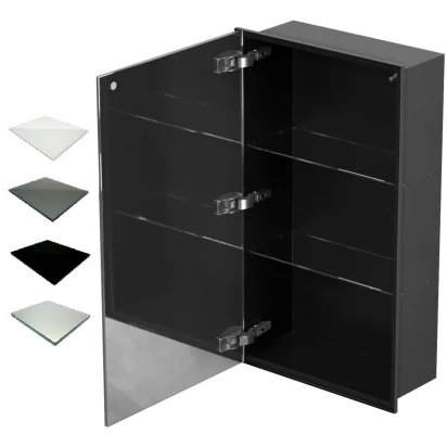 Szafka do zabudowy czarna 40x70 MCJ ZERO Z.PWD LBL 4070/15 WH glossy/mirror