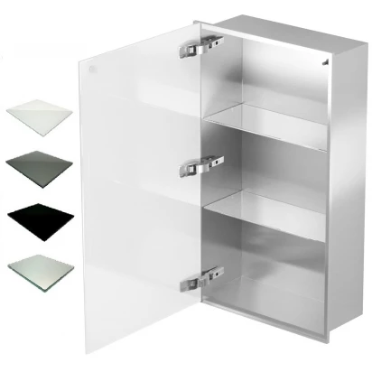 Szafka do zabudowy stal 40x80 MCJ ZERO Z.PWD 4080/15 SB WH glossy/mirror