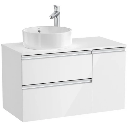 Szafka łazienkowa 90 cm Roca Hebe GAP-N COUNTERTOP A851503806 lewa biały połysk