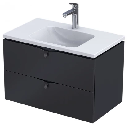 Oristo SIENA Szafka podumywalkowa 80 cm OR45-SD2S-80-8 czarny mat