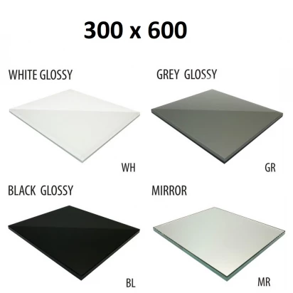 Szkło do tylnej ścianki 30x60 MCJ ZERO/FLAT/BEND GW 3060/WH glossy/mirror