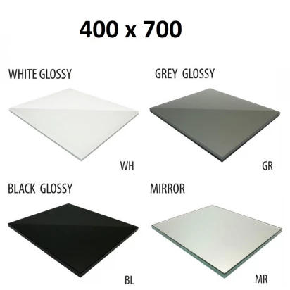 Szkło do tylnej ścianki 40x70 MCJ ZERO/FLAT/BEND GW 4070/WH glossy/mirror
