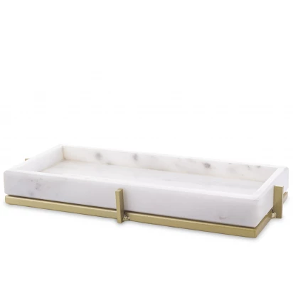 Taca dekoracyjna marmurowa złota 32x15 164426