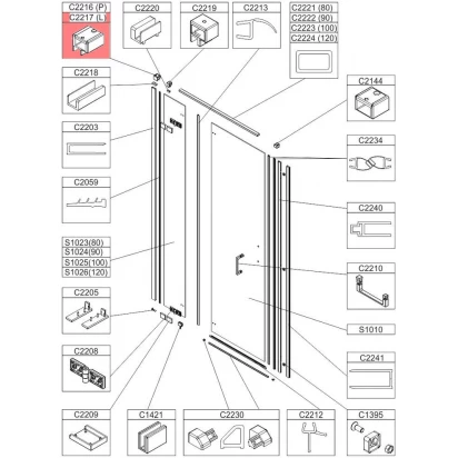 Trzymacz kpl lewy Sanplast FREEII 660-C2217 cm