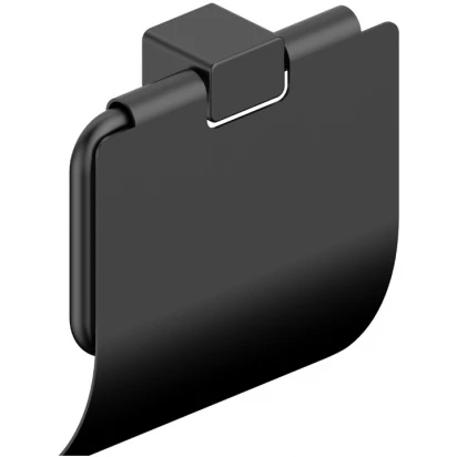 Uchwyt na papier toaletowy z klapką Vitalle BRESSO 3406030071 czarny mat