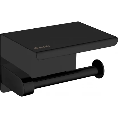 Uchwyt ścienny na papier z półką Deante ROUND ADR N221 czarny mat
