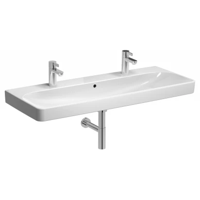 Umywalka meblowa 120x48 z dwoma otworami, z przelewem Geberit SMYLE SQUARE 500.253.01.1