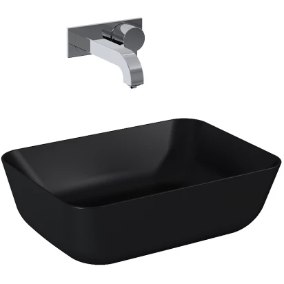 Umywalka nablatowa 46x33 Elita RENI RE040460037160 czarna