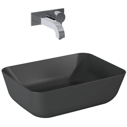Umywalka nablatowa 46x33 Elita RENI RE040460036010 antracyt mat