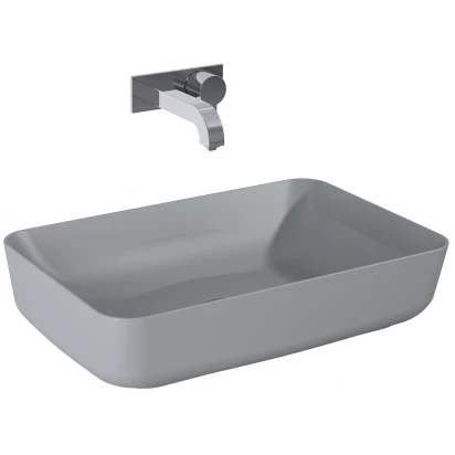 Umywalka nablatowa 50x39 Elita NOMIA 145087 jasnoszary mat