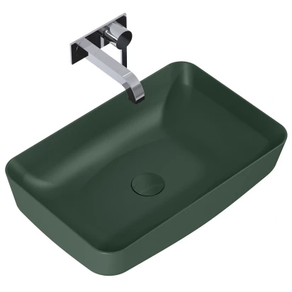 Umywalka nablatowa 50x39 z korkiem Elita NOMIA RE040500057010, RE090000017010 forest green matt wyprzedaż