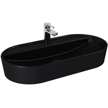 Umywalka nablatowa 80x40 Elita BABETTE RE040820017160 czarny mat