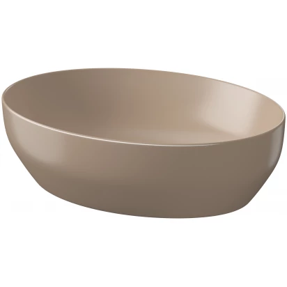 Umywalka nablatowa elipsa 50x38 Cersanit LARGA K677-052 brązowa mat