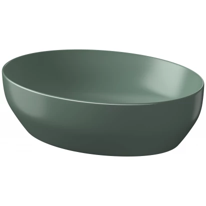 Umywalka nablatowa elipsa 50x38 Cersanit LARGA K677-054 zielona mat