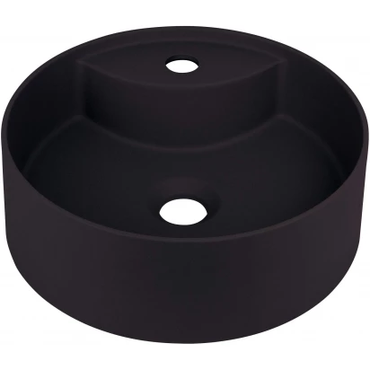 Umywalka nablatowa granitowa 36 cm z wyspą Deante SILIA CQS NU4B czarna