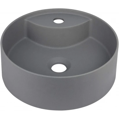 Umywalka nablatowa granitowa 36 cm z wyspą Deante SILIA CQS TU4B antracyt metalik