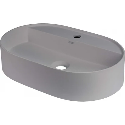 Umywalka nablatowa granitowa 55x35 owalna Deante SILIA CQS SU6B szary metalik