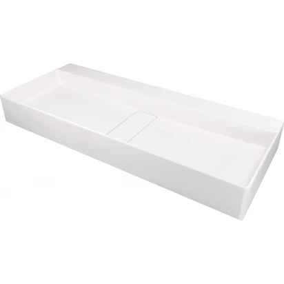 Umywalka nablatowa granitowa 80x40 z maskownicą Deante BLUR CQB AU8S alabaster