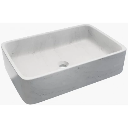 Umywalka nablatowa kamienna AD naturalnie ETNA MINI KUN-004BI-M biała