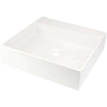 Umywalka nablatowa kwadratowa 40x40 granitowa Deante CORREO CQR2AU4S alabaster, GAT. II