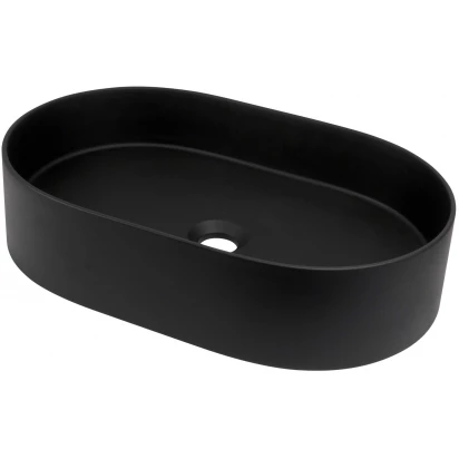 Umywalka nablatowa owalna 55x35 granitowa Deante SILIA CQS NU6S czarny mat