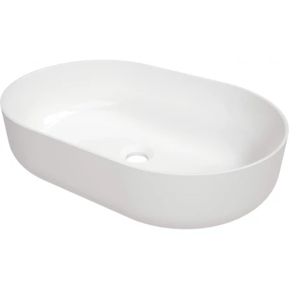 Umywalka nablatowa owalna 58x38 Deante ROUND CGR 6U6S biała