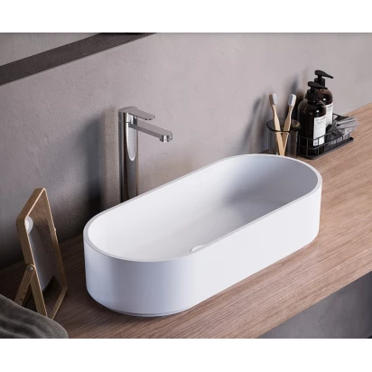 Umywalka nablatowa owalna 60x26 CS Oval Sanswiss KAROL 1XXLV506.SS.501