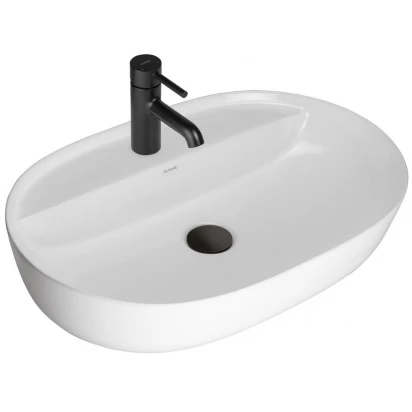 Umywalka nablatowa owalna 62x42 z powłoką Oltens HAMNES THIN 41814000 z otworem na baterię