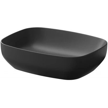 Umywalka nablatowa prostokątna 50x38 Cersanit LARGA K677-013 antracyt mat