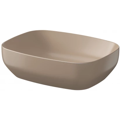 Umywalka nablatowa prostokątna 50x38 Cersanit LARGA K677-063 brązowa mat