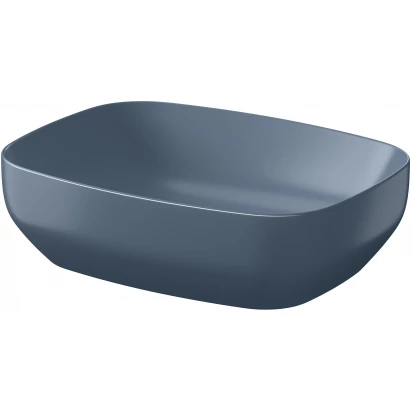 Umywalka nablatowa prostokątna 50x38 Cersanit LARGA K677-067 niebieska mat