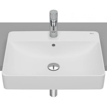 Umywalka półblatowa 55x42 Roca INSPIRA SQUARE A32753S620 biały mat